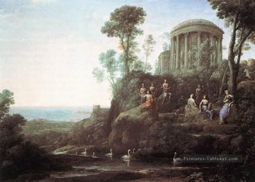  claude - Apollon et les Muses sur le mont Helion Parnassus paysage ruisseau Claude Lorrain